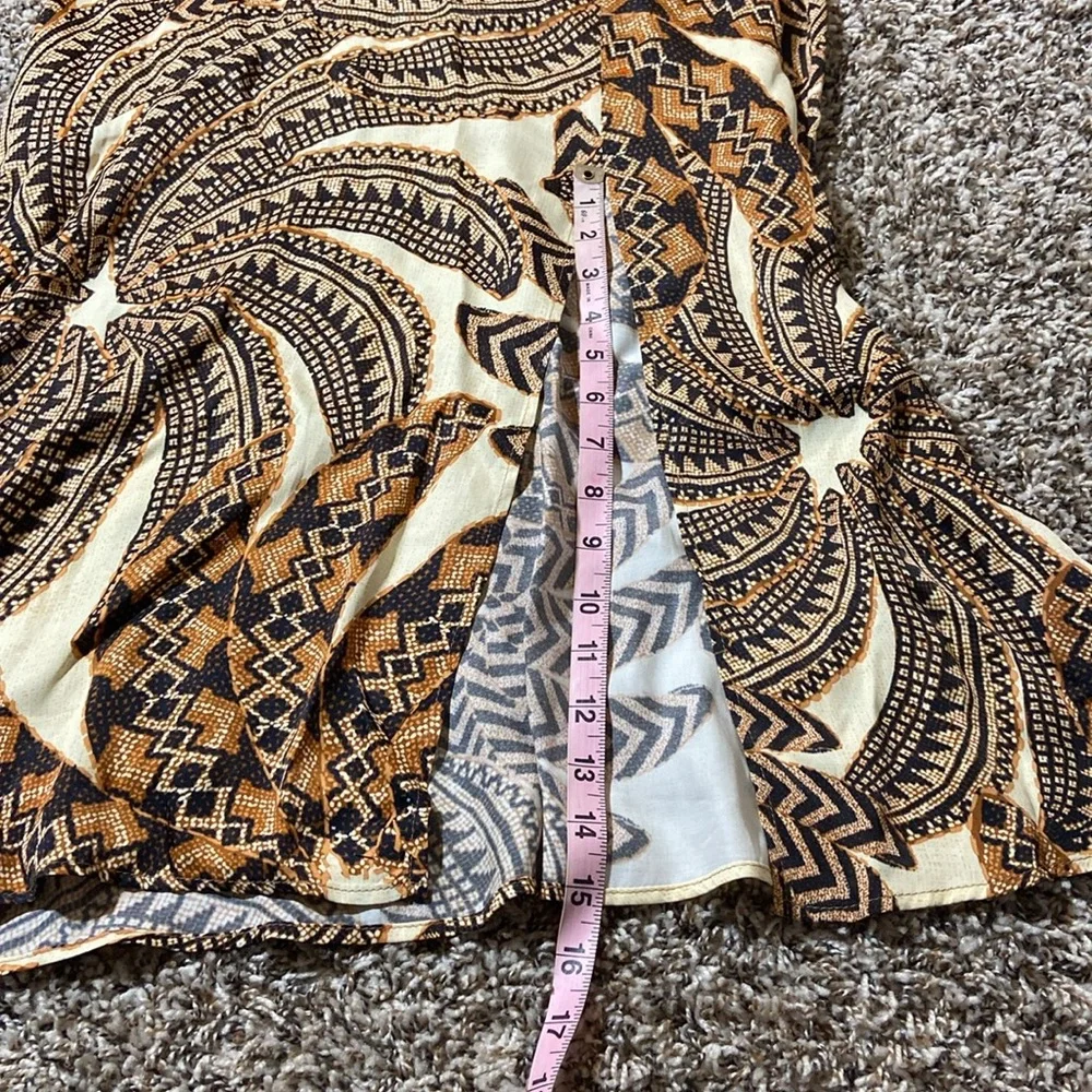 Farm Rio Midi Dress M Bodycon Long Sleeve Tropical Sand Yawanawa Vanahu Size M - Picture 14 of 16